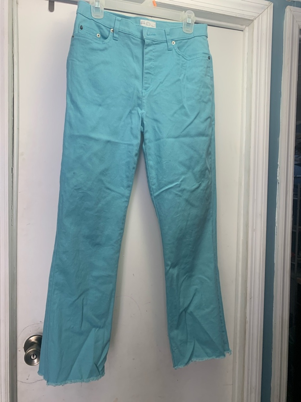 Straight Leg Women Jeans in Light Aqua